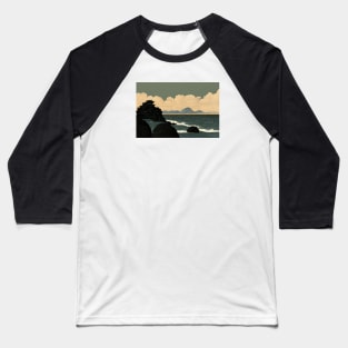 Rocky Coastline Baseball T-Shirt